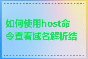 如何使用host命令查看域名解析结果