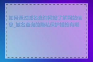 如何通过域名查询网站了解网站信息_域名查询的隐私保护措施有哪些