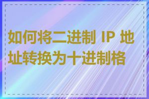 如何将二进制 IP 地址转换为十进制格式