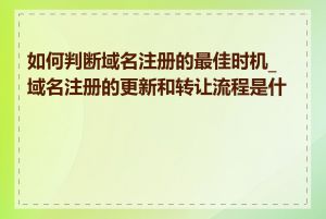 如何判断域名注册的最佳时机_域名注册的更新和转让流程是什么