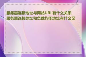 服务器连接地址与网站URL有什么关系_服务器连接地址和负载均衡地址有什么区别