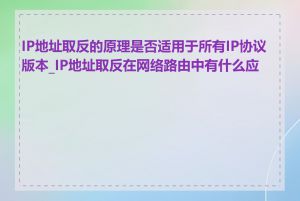 IP地址取反的原理是否适用于所有IP协议版本_IP地址取反在网络路由中有什么应用