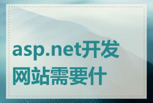 asp.net开发网站需要什么