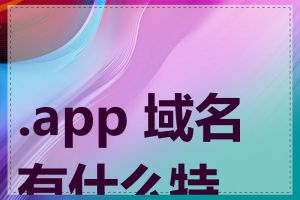 .app 域名有什么特点