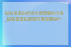 域名备案进度查询需要哪些信息_域名备案进度查询后需要做什么