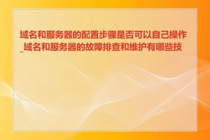 域名和服务器的配置步骤是否可以自己操作_域名和服务器的故障排查和维护有哪些技巧