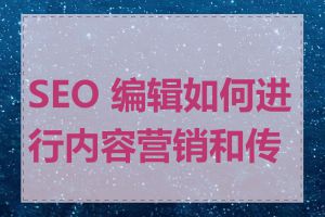 SEO 编辑如何进行内容营销和传播