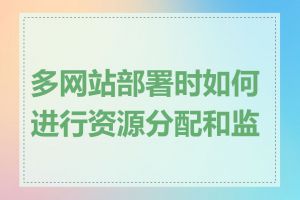 多网站部署时如何进行资源分配和监控