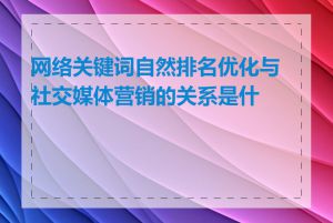 网络关键词自然排名优化与社交媒体营销的关系是什么