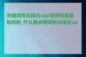 关键词优化排名app收费标准是如何的_什么是关键词优化排名app