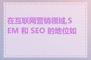 在互联网营销领域,SEM 和 SEO 的地位如何