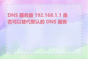 DNS 服务器 192.168.1.1 是否可以替代默认的 DNS 服务器