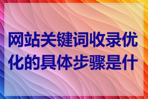 网站关键词收录优化的具体步骤是什么