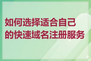 如何选择适合自己的快速域名注册服务商