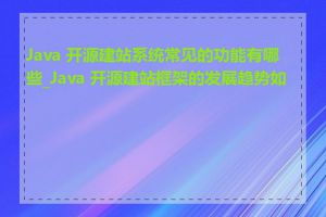 Java 开源建站系统常见的功能有哪些_Java 开源建站框架的发展趋势如何