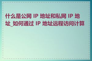 什么是公网 IP 地址和私网 IP 地址_如何通过 IP 地址远程访问计算机