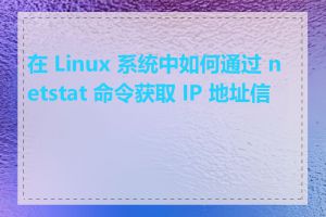 在 Linux 系统中如何通过 netstat 命令获取 IP 地址信息