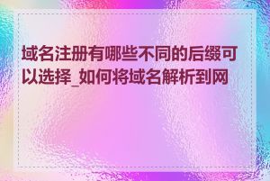 域名注册有哪些不同的后缀可以选择_如何将域名解析到网站