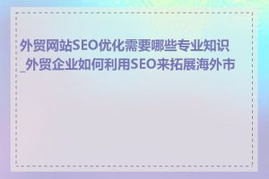 外贸网站SEO优化需要哪些专业知识_外贸企业如何利用SEO来拓展海外市场