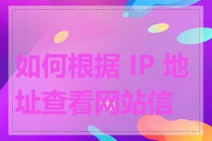 如何根据 IP 地址查看网站信息