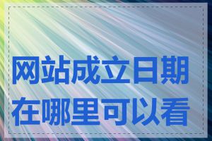 网站成立日期在哪里可以看到