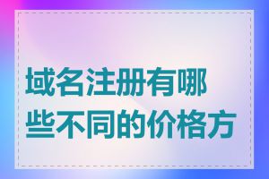 域名注册有哪些不同的价格方案