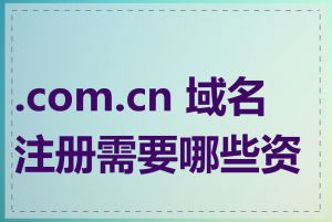 .com.cn 域名注册需要哪些资料