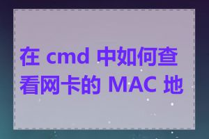 在 cmd 中如何查看网卡的 MAC 地址