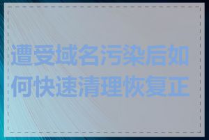 遭受域名污染后如何快速清理恢复正常