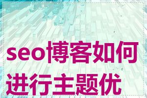 seo博客如何进行主题优化