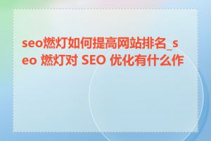 seo燃灯如何提高网站排名_seo 燃灯对 SEO 优化有什么作用