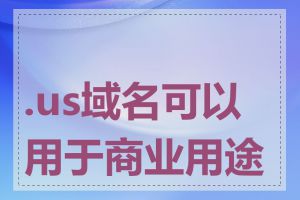 .us域名可以用于商业用途吗