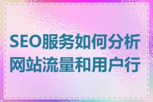 SEO服务如何分析网站流量和用户行为