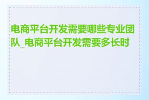 电商平台开发需要哪些专业团队_电商平台开发需要多长时间