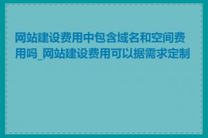 网站建设费用中包含域名和空间费用吗_网站建设费用可以据需求定制吗