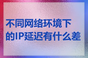 不同网络环境下的IP延迟有什么差异