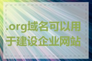 .org域名可以用于建设企业网站吗