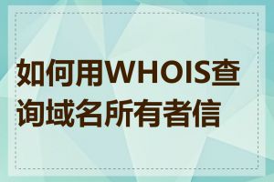 如何用WHOIS查询域名所有者信息