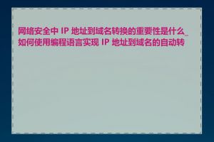 网络安全中 IP 地址到域名转换的重要性是什么_如何使用编程语言实现 IP 地址到域名的自动转换