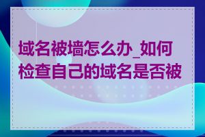 域名被墙怎么办_如何检查自己的域名是否被墙