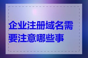 企业注册域名需要注意哪些事项