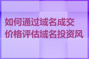 如何通过域名成交价格评估域名投资风险