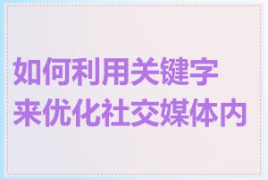 如何利用关键字来优化社交媒体内容