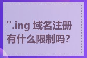 ".ing 域名注册有什么限制吗？"