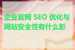 企业官网 SEO 优化与网站安全性有什么影响