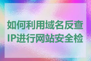 如何利用域名反查IP进行网站安全检查