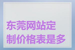 东莞网站定制价格表是多少