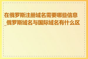 在俄罗斯注册域名需要哪些信息_俄罗斯域名与国际域名有什么区别