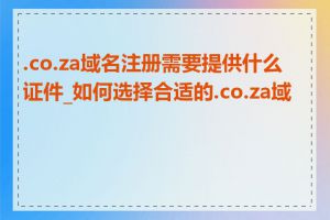 .co.za域名注册需要提供什么证件_如何选择合适的.co.za域名