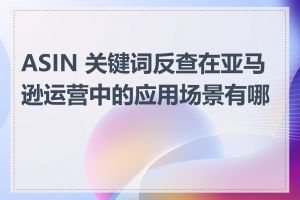 ASIN 关键词反查在亚马逊运营中的应用场景有哪些